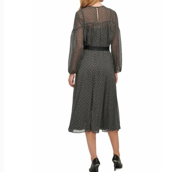 Calvin Klein Green Printed Metallic Midi Dress green Fall plus size 16 - Picture 3 of 14